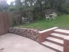 natural stone walling and new wide steps in moseley.