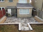 patio and split face walling