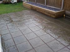 courtyard slabs and decking planter in Kings Heath