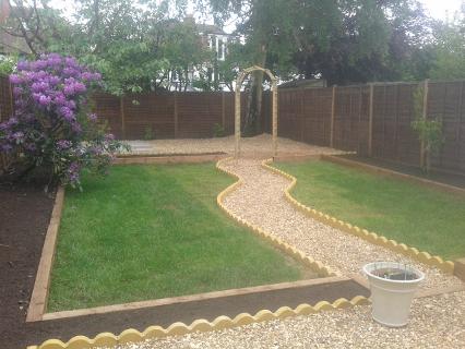 lawns pathways and scolloped edging